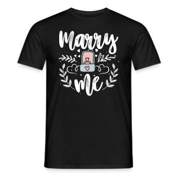 Marry me Demande en mariage Fiançailles - T-shirt homme - noir - Devant - AI Model Male 178 light (178cm)