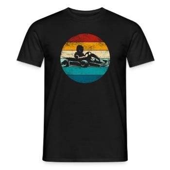 Go Kart Fahrer - Kartfahrer Wettrennen - Männer T-Shirt - Schwarz - Vorne - AI Model Male 178 light (178cm)
