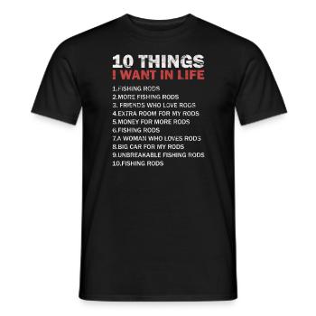 I love Fishing 10 things I love about fishing - Men's T-Shirt - black - Front - AI Model Male 178 light (178cm)