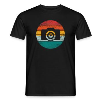Fotograf Fotografen Retro Vintage Kamera Geschenk - Männer T-Shirt - Schwarz - Vorne - AI Model Male 178 light (178cm)