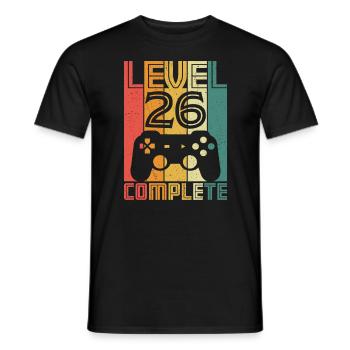 26. Geburtstag Gamer Level 26 Complete 26 Jahre - Männer T-Shirt - Schwarz - Vorne - AI Model Male 178 light (178cm)