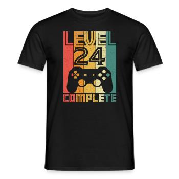 24. Geburtstag Gamer Level 24 Complete 24 Jahre - Männer T-Shirt - Schwarz - Vorne - AI Model Male 178 light (178cm)