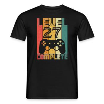 27. Geburtstag Gamer Level 27 Complete 27 Jahre - Männer T-Shirt - Schwarz - Vorne - AI Model Male 178 light (178cm)
