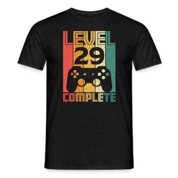 29th Birthday Gamer Level 29 Complete 29 years - Men's T-Shirt - black - Front - AI Model Male 178 light (178cm)