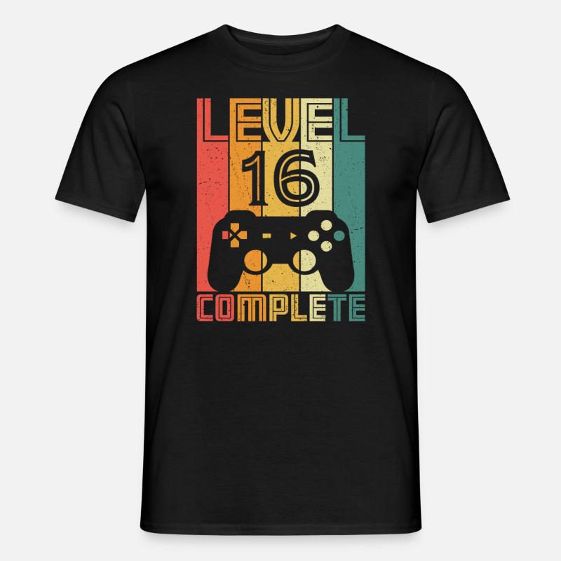 16° Compleanno Giocatore Livello 16 Completo 16 anni - T-shirt uomo - nero