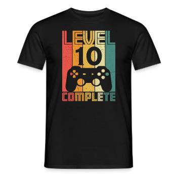10th Birthday Gamer Level 10 Complete 10 years - Men's T-Shirt - black - Front - AI Model Male 178 light (178cm)