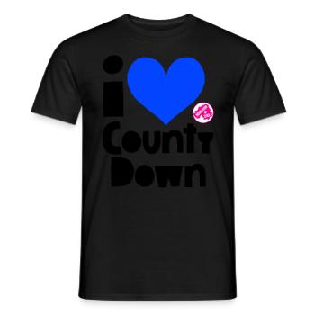 County Down Northern Ireland - Men's T-Shirt - black - Front - AI Model Male 178 light (178cm)