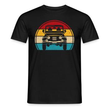 Retro Offroad SUV 4x4 Off-Road Vehicle - Men's T-Shirt - black - Front - AI Model Male 178 light (178cm)