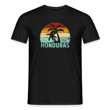 Honduras Souvenir Palmiers Été Soleil Mer Plage - T-shirt homme - noir - Devant - AI Model Male 178 light (178cm)