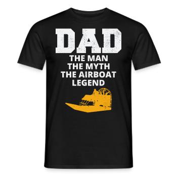 Airboat Fanboat Airboating Papa Fête des Pères - T-shirt homme - noir - Devant - AI Model Male 178 light (178cm)