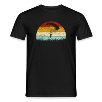 Paragliding Gleitschirmfliegen Paraglider Retro - Men's T-Shirt - black - Front - AI Model Male 178 light (178cm)