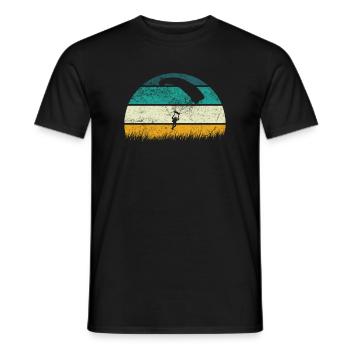 Paragliding Gleitschirmfliegen Paraglider Retro - Men's T-Shirt - black - Front - AI Model Male 178 light (178cm)