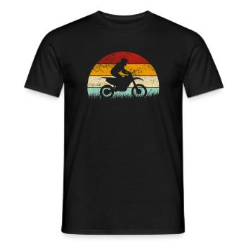 Motocross Dirt Bike Rétro Supercross Vintage MX - T-shirt homme - noir - Devant - AI Model Male 178 light (178cm)