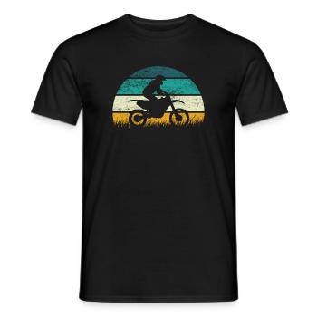 Motocross Dirt Bike Rétro Supercross Vintage MX - T-shirt homme - noir - Devant - AI Model Male 178 light (178cm)
