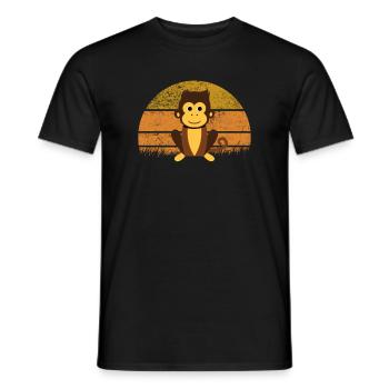 Singe Rétro - T-shirt homme - noir - Devant - AI Model Male 178 light (178cm)