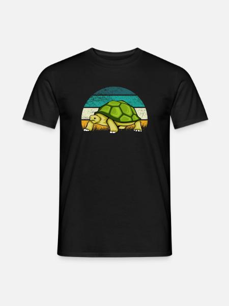 Schildkröte Retro Vintage - Männer T-Shirt - Schwarz