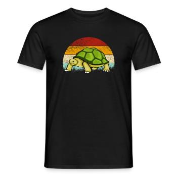 Tortue Rétro Tortues Vintage Dessin Animé - T-shirt homme - noir - Devant - AI Model Male 178 light (178cm)