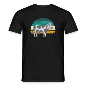 Vache Vaches Bovins Veau Veau Taureaux Rétro Vintage - T-shirt homme - noir - Devant - AI Model Male 178 light (178cm)