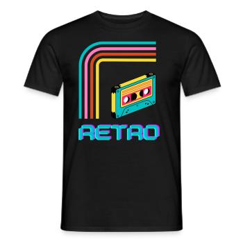 Vintage Retro Kasette - Männer T-Shirt - Schwarz - Vorne - AI Model Male 178 light (178cm)