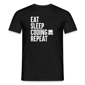 Coding Programmer Coder Software Developer - Men's T-Shirt - black - Front - AI Model Male 178 light (178cm)
