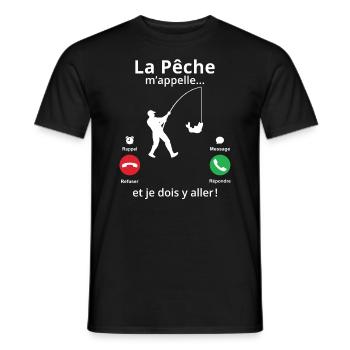 la pêche m'appelle et je dois y aller - T-shirt homme - noir - Devant - AI Model Male 178 light (178cm)