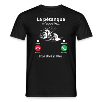 La pétanque m'appelle et je dois y aller! - T-shirt homme - noir - Devant - AI Model Male 178 light (178cm)