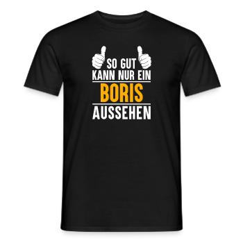 Boris Vorname Geschenk - Männer T-Shirt - Schwarz - Vorne - AI Model Male 178 light (178cm)