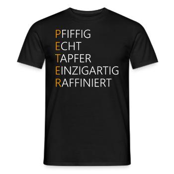 Peter Name Geschenk - Männer T-Shirt - Schwarz - Vorne - AI Model Male 178 light (178cm)