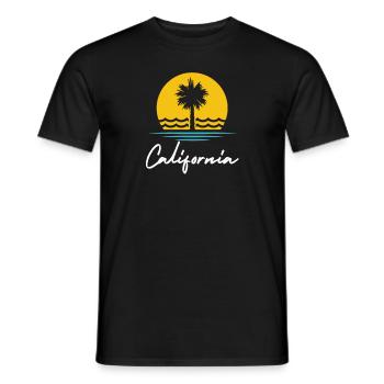 California Summer Palms Holiday Travel Souvenir - Men's T-Shirt - black - Front - AI Model Male 178 light (178cm)