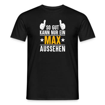 Max Vorname Name Geschenk - Männer T-Shirt - Schwarz - Vorne - AI Model Male 178 light (178cm)