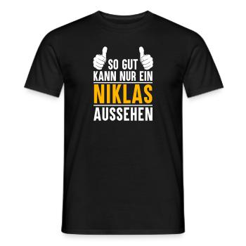 Niklas Vorname Name Geschenk - Männer T-Shirt - Schwarz - Vorne - AI Model Male 178 light (178cm)