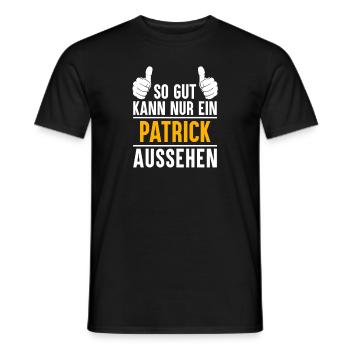 Patrick Vorname Name Geschenk - Männer T-Shirt - Schwarz - Vorne - AI Model Male 178 light (178cm)