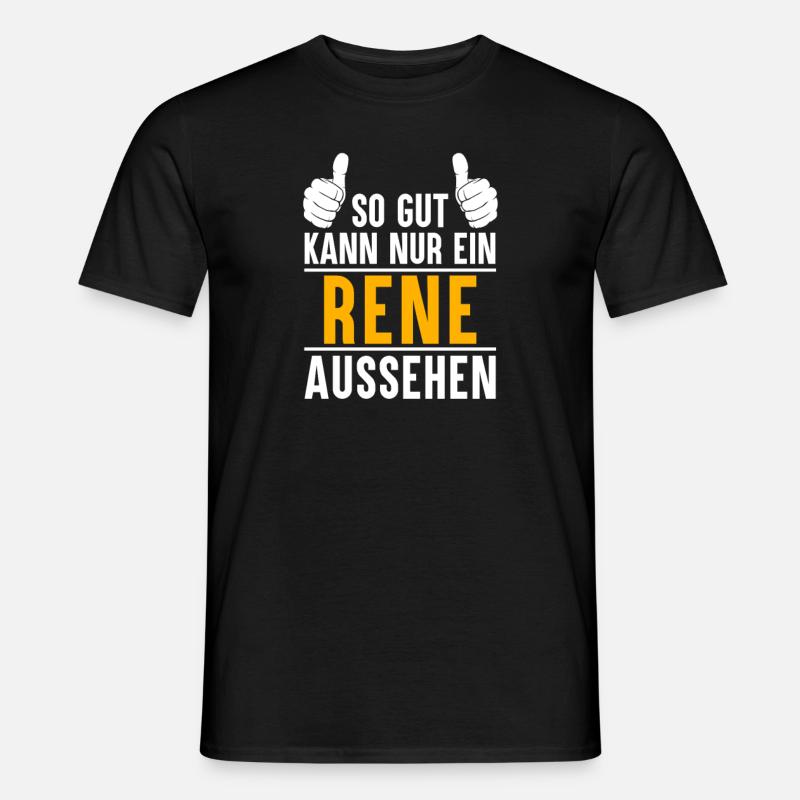 Rene Vorname Name Geschenk - Männer T-Shirt - Schwarz