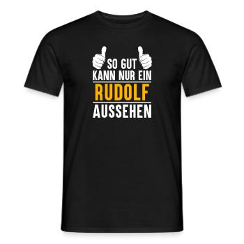 Rudolf Vorname Name Geschenk - Männer T-Shirt - Schwarz - Vorne - AI Model Male 178 light (178cm)