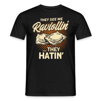 Noodles Noodle Lover Ravioli Cadeau - T-shirt homme - noir - Devant - AI Model Male 178 light (178cm)