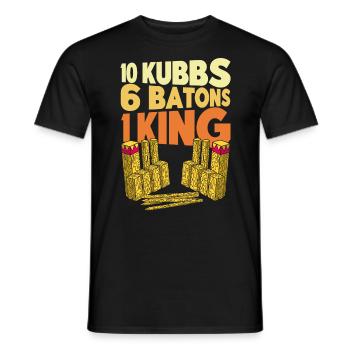 Kubb 10 Kubbs 6 Stöcke 1 König Geschenk - Männer T-Shirt - Schwarz - Vorne - AI Model Male 178 light (178cm)