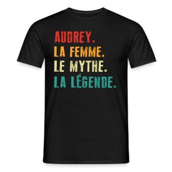 Audrey la femme le mythe la légende Cadeau - T-shirt homme - noir - Devant - AI Model Male 178 light (178cm)