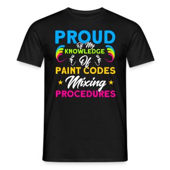 Fahrzeuglackierer Wissen über Farbcodes Geschenk - Männer T-Shirt - Schwarz - Vorne - AI Model Male 178 light (178cm)