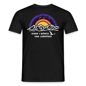 Eiger Mönch Jungfrau Jungfraujoch Schweiz Wandern - Männer T-Shirt - Schwarz - Vorne - AI Model Male 178 light (178cm)