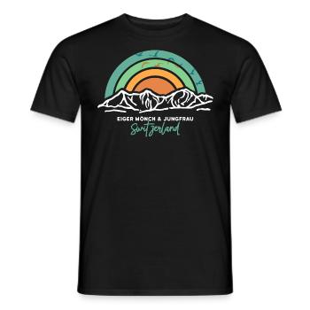Eiger Mönch Jungfrau Jungfraujoch Schweiz Souvenir - Männer T-Shirt - Schwarz - Vorne - AI Model Male 178 light (178cm)