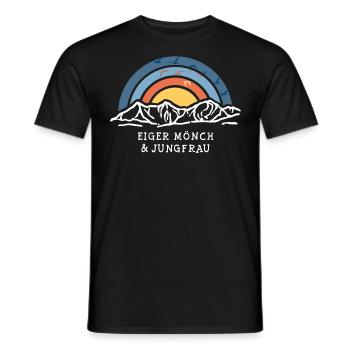 Eiger Mönch Jungfrau Berg Jungfraujoch Bergsteigen - Männer T-Shirt - Schwarz - Vorne - AI Model Male 178 light (178cm)