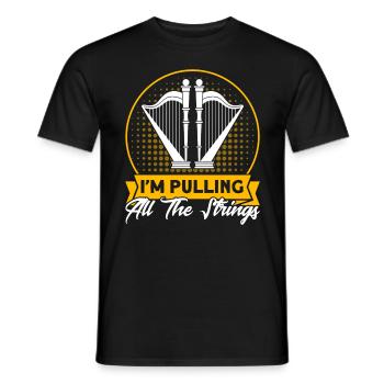 Harpiste je tire toutes les ficelles cadeau - T-shirt homme - noir - Devant - AI Model Male 178 light (178cm)
