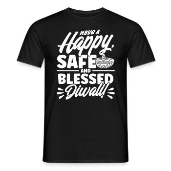 Diwali Hindus Sikh Fest der Lichter Geschenk - Männer T-Shirt - Schwarz - Vorne - AI Model Male 178 light (178cm)