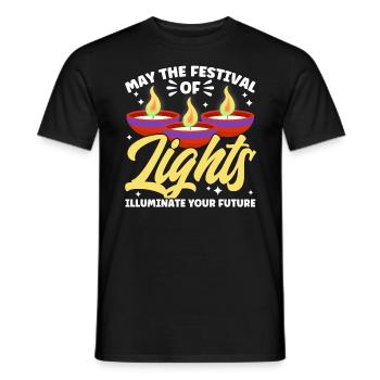 Diwali Hindus Sikh Fest der Lichter Geschenk - Männer T-Shirt - Schwarz - Vorne - AI Model Male 178 light (178cm)