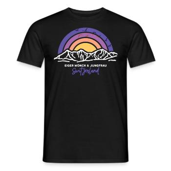 Eiger Mönch Jungfrau Jungfraujoch Schweiz Wandern - Männer T-Shirt - Schwarz - Vorne - AI Model Male 178 light (178cm)