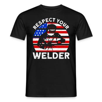 Soudeur SOUDEUR USA Cadeau patriotique - T-shirt homme - noir - Devant - AI Model Male 178 light (178cm)