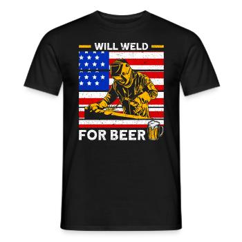 Soudeur SOUDEUR USA Cadeau patriotique - T-shirt homme - noir - Devant - AI Model Male 178 light (178cm)