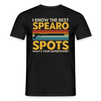 Speerfischer Die besten Speerfischer Spots - Männer T-Shirt - Schwarz - Vorne - AI Model Male 178 light (178cm)