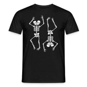 Deux drôles de squelettes dansants Halloween - T-shirt homme - noir - Devant - AI Model Male 178 light (178cm)
