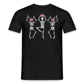 Drôle de squelettes dansants Ballerine d’Halloween - T-shirt homme - noir - Devant - AI Model Male 178 light (178cm)